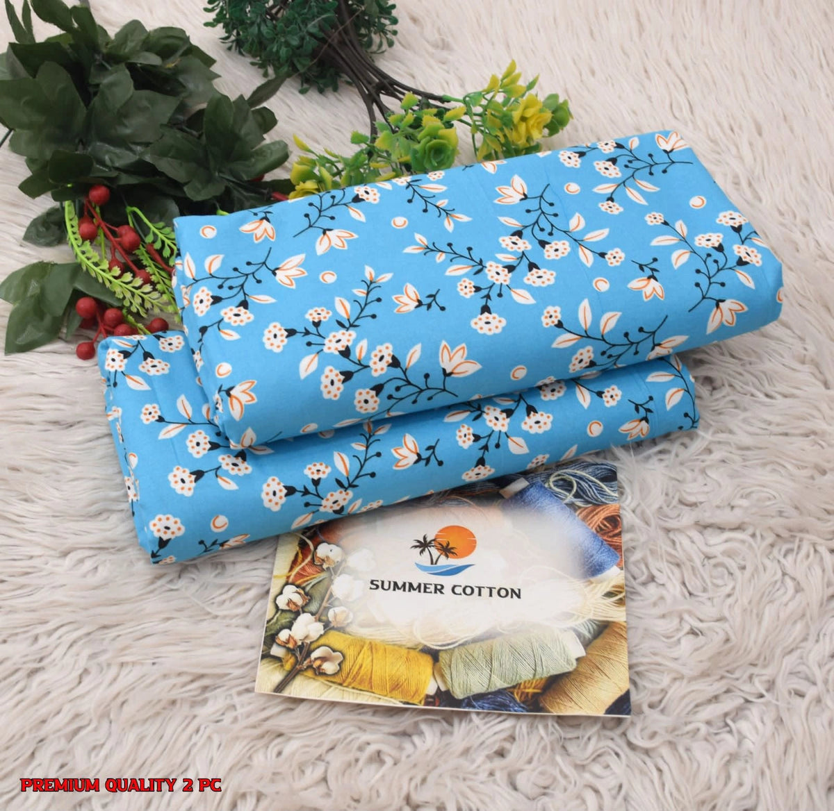 2 Piece Printed Summer Cotton Design-#7