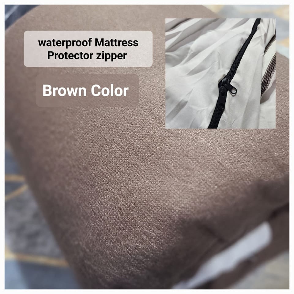 Waterproof Mattress Protector Zippered Brown-MPZ-621