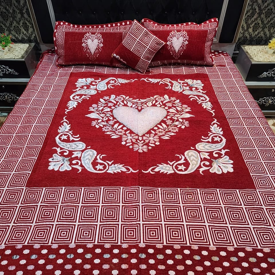 4PCS Jacquard Velvet Bed Sheet