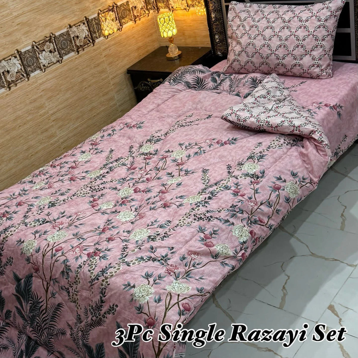 3PC Vicky Razai Set Single Bed-SRS-10| Warmth and Comfort