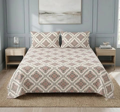 3 PCs Bed Sheet | Double Bed | King Size | Box Pack | Design-702