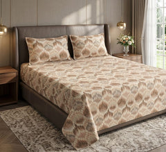 3 PCs Bed Sheet | Double Bed | King Size | Box Pack | Design-1718