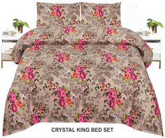 Crystal King Size Bed Sheet Set-3Pcs