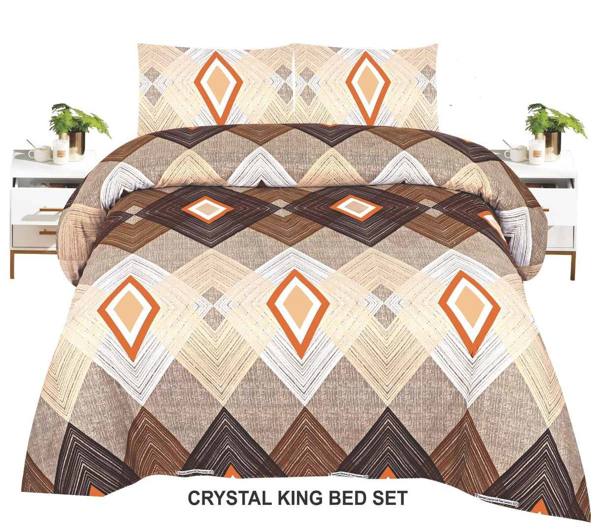 Crystal King Size Bed Sheet Set-3Pcs