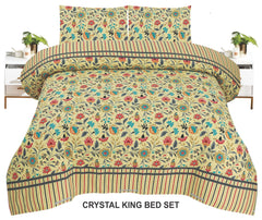 Crystal King Size Bed Sheet Set-3Pcs-Design-116