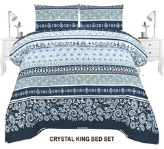 Crystal King Size Bed Sheet Set-3Pcs