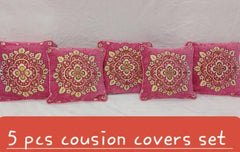 Velvet Jacquard Cushion Covers - 5pcs Set