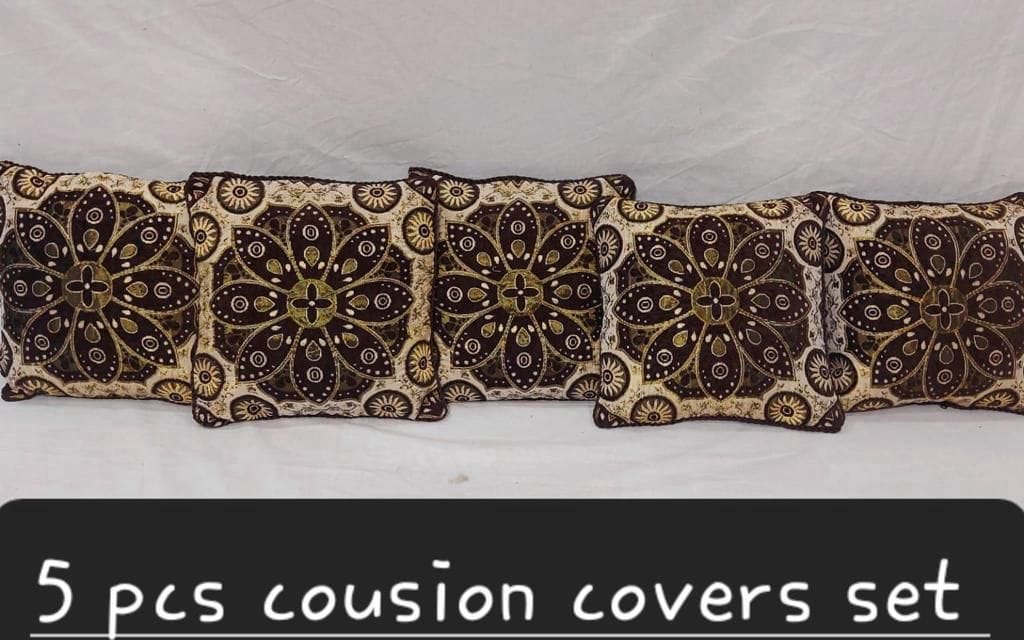 Velvet Jacquard Cushion Covers - 5pcs Set