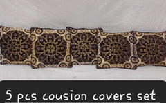Velvet Jacquard Cushion Covers - 5pcs Set