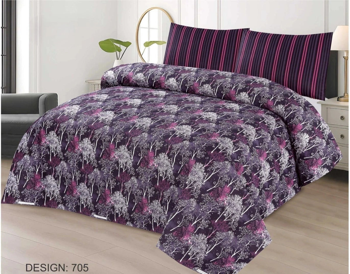 3 pcs King Size Bed Sheet Set Dynesty Export Quality-DEQ-1106