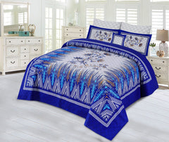 4Pcs Cotton Printed Bedsheet Set-Design-281
