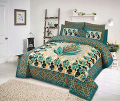4Pcs Cotton Printed Bedsheet Set-Design-271