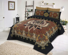 4Pcs Cotton Printed Bedsheet Set-Design-269