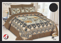 4Pcs Cotton Printed Bedsheet Set-Design-293