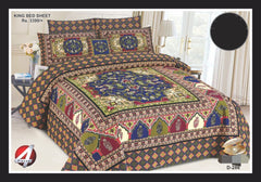 4Pcs Cotton Printed Bedsheet Set-Design-286