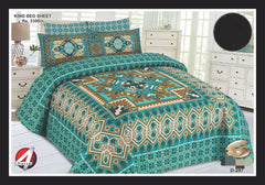 4Pcs Cotton Printed Bedsheet Set-Design-287