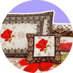 4Pcs Cotton Printed Bedsheet Set-Design-121