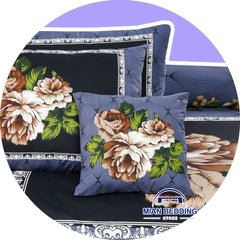 4Pcs Cotton Printed Bedsheet Set-Design-105