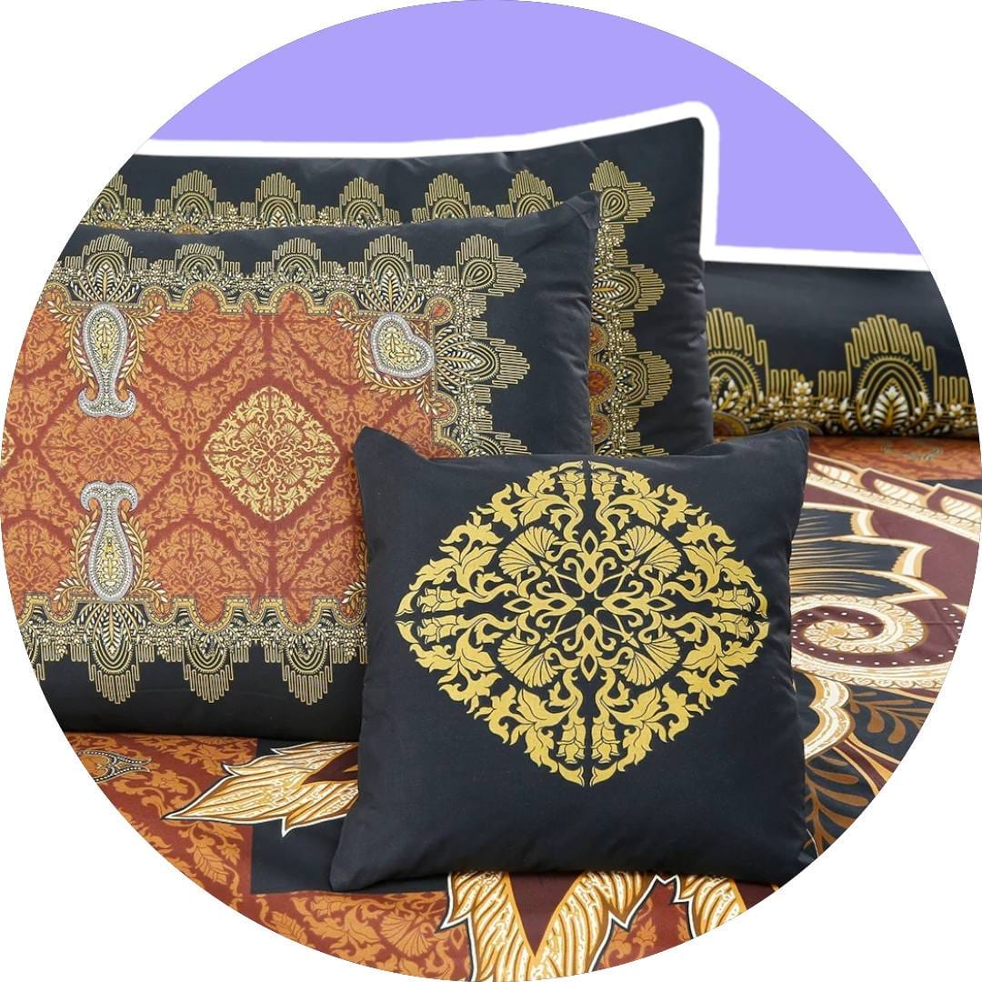 4Pcs Cotton Printed Bedsheet Set-Design-269
