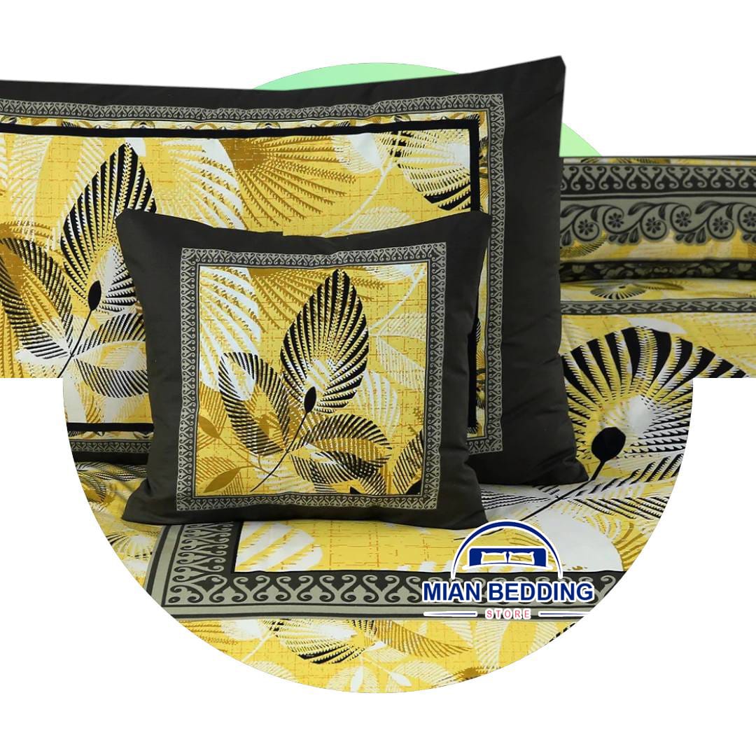 4Pcs Cotton Printed Bedsheet Set-Design-233