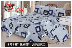 4Pcs Fleece Blanket set