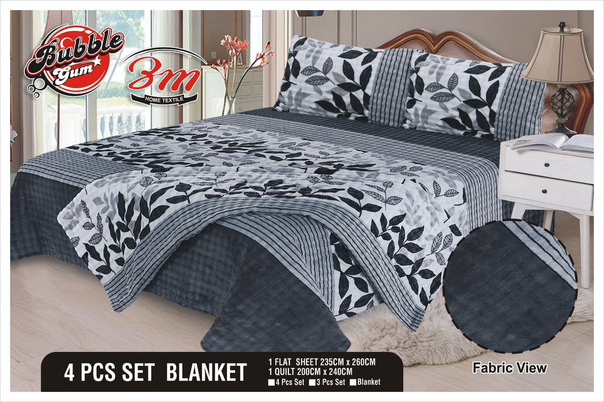 4Pcs Fleece Blanket set