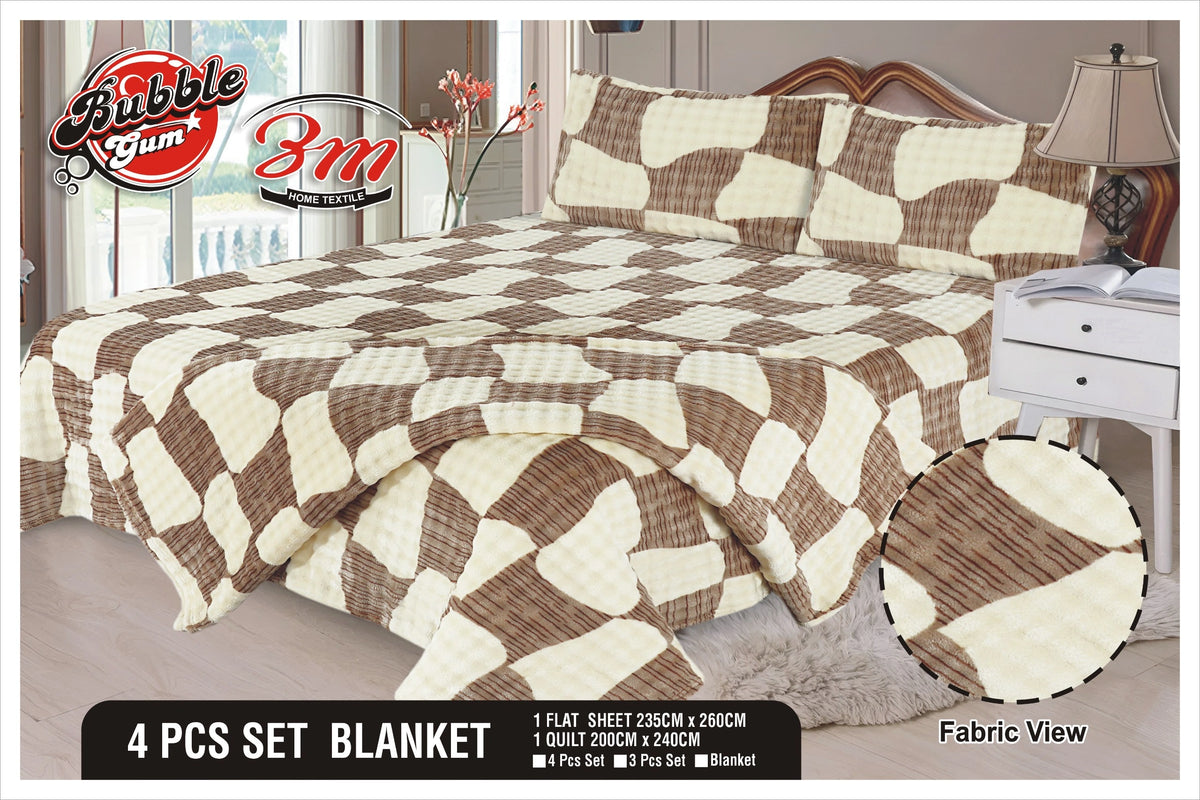 4Pcs Fleece Blanket set