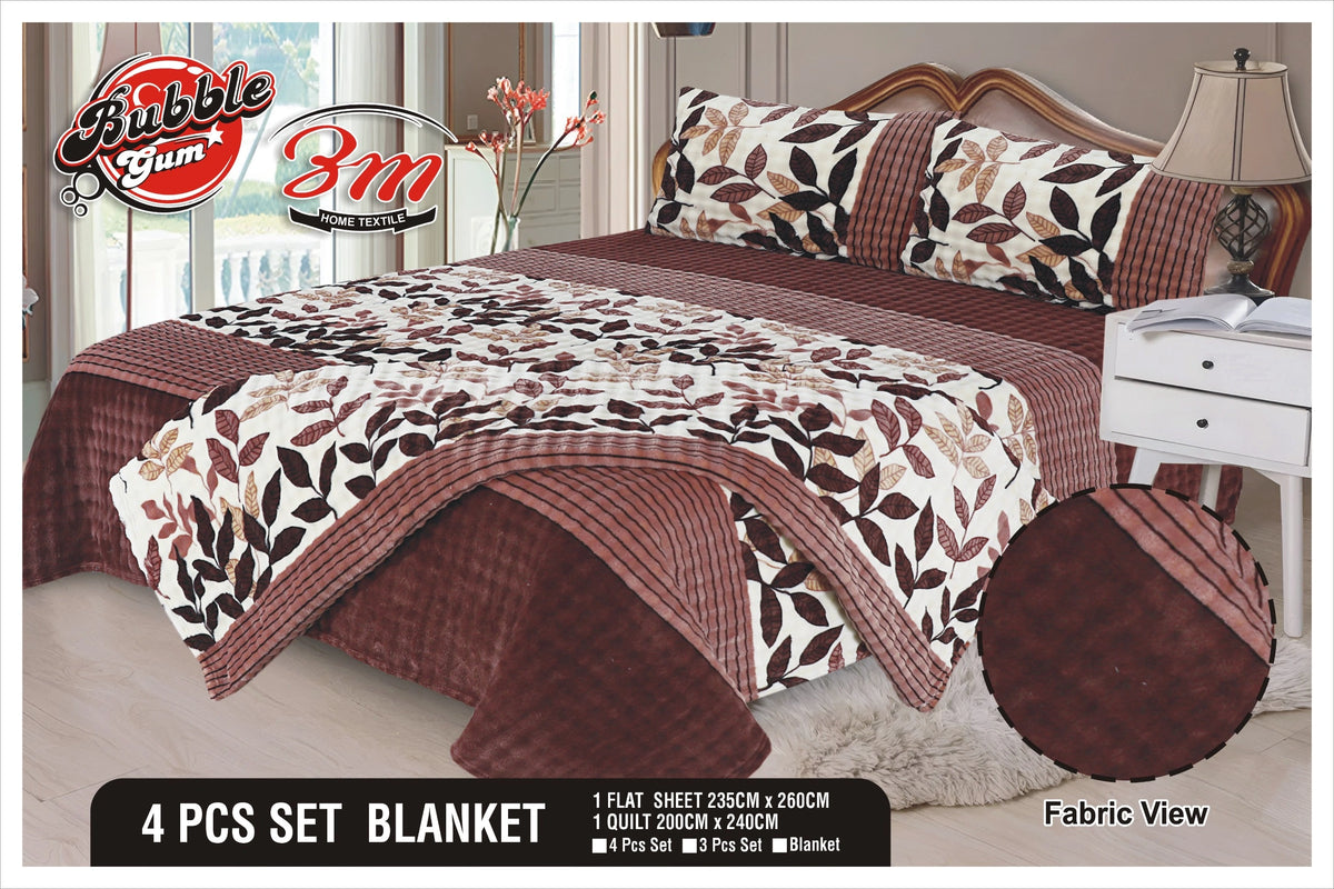4Pcs Fleece Blanket set