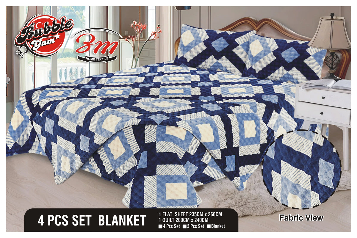 4Pcs Fleece Blanket set