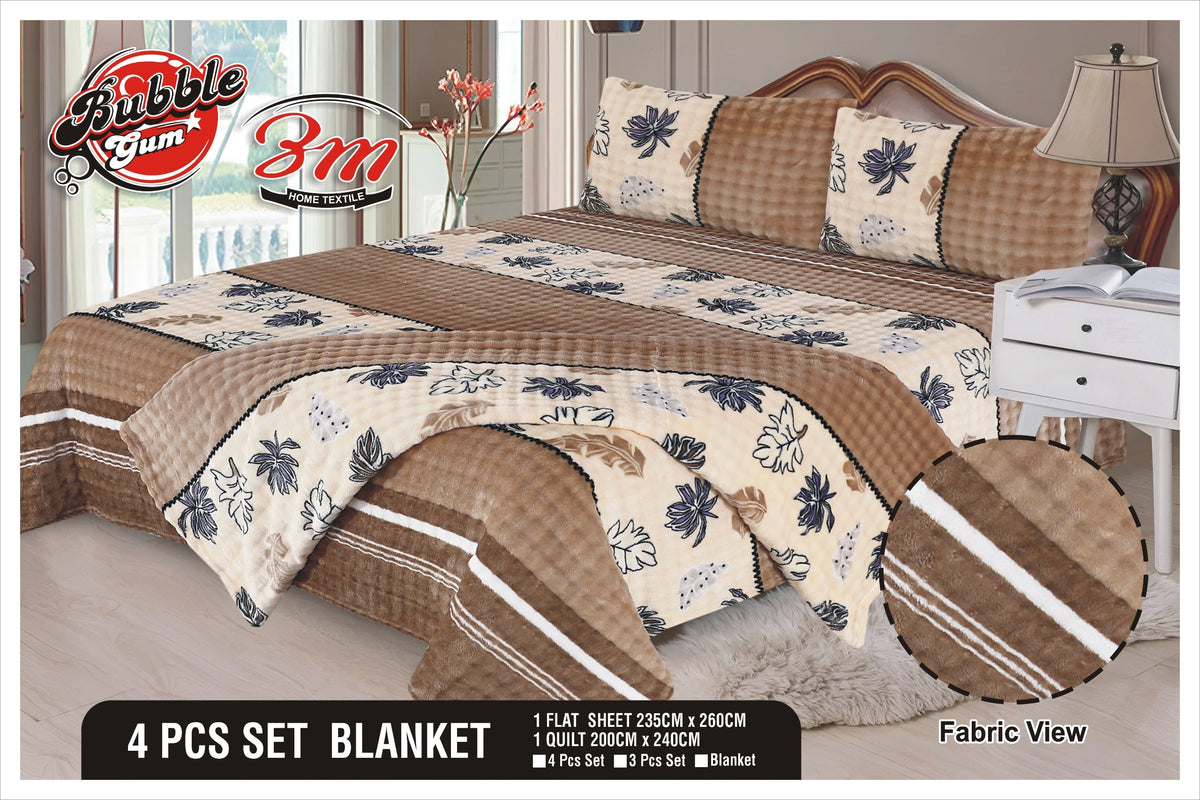 4Pcs Fleece Blanket set