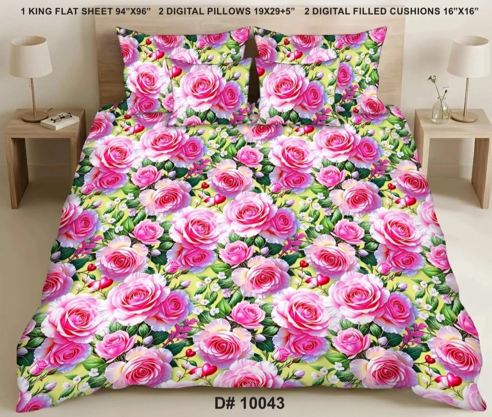 5 PCS DIGITAL BED SHEET SET