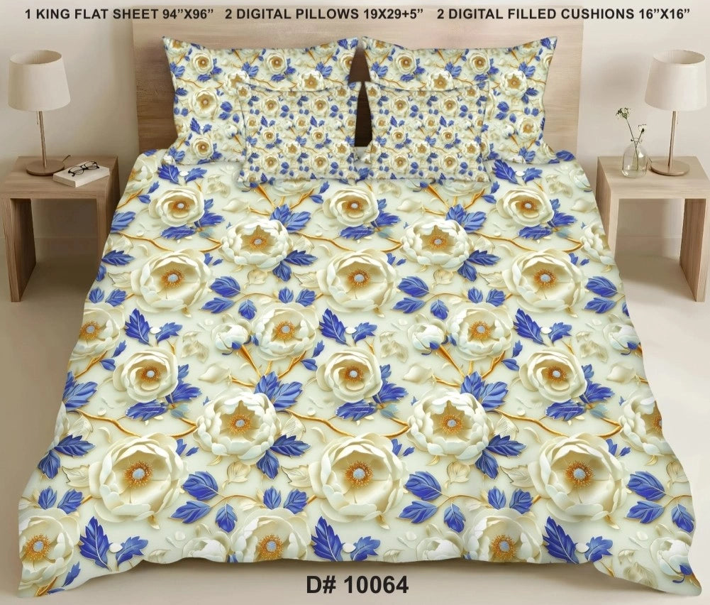 5 PCS DIGITAL BED SHEET SET