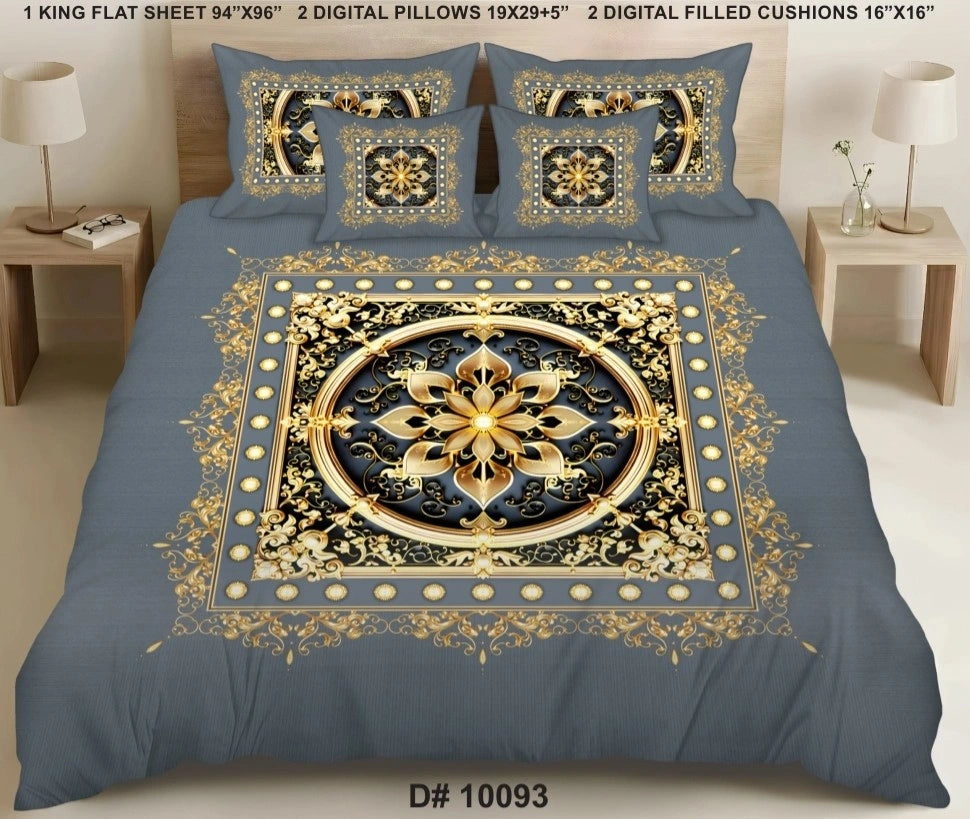 5 PCS DIGITAL BED SHEET SET