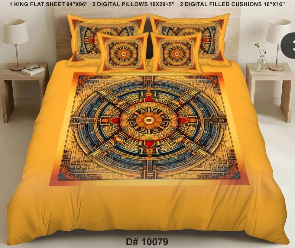 5 PCS DIGITAL BED SHEET SET