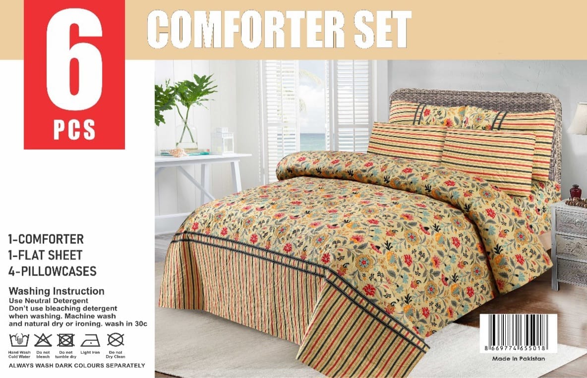 6 PIECE WINTER COMFORTER SET-Soft Thick Comforter
