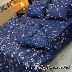 6 pcs Winter Vicky Razai Set | Winter Comforter Set (Soft Thick Comforter)