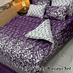 6 pcs Winter Vicky Razai Set | Winter Comforter Set (Soft Thick Comforter)