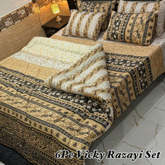 6 pcs Winter Vicky Razai Set | Winter Comforter Set (Soft Thick Comforter)