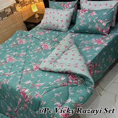 6 pcs Winter Vicky Razai Set | Winter Comforter Set (Soft Thick Comforter)