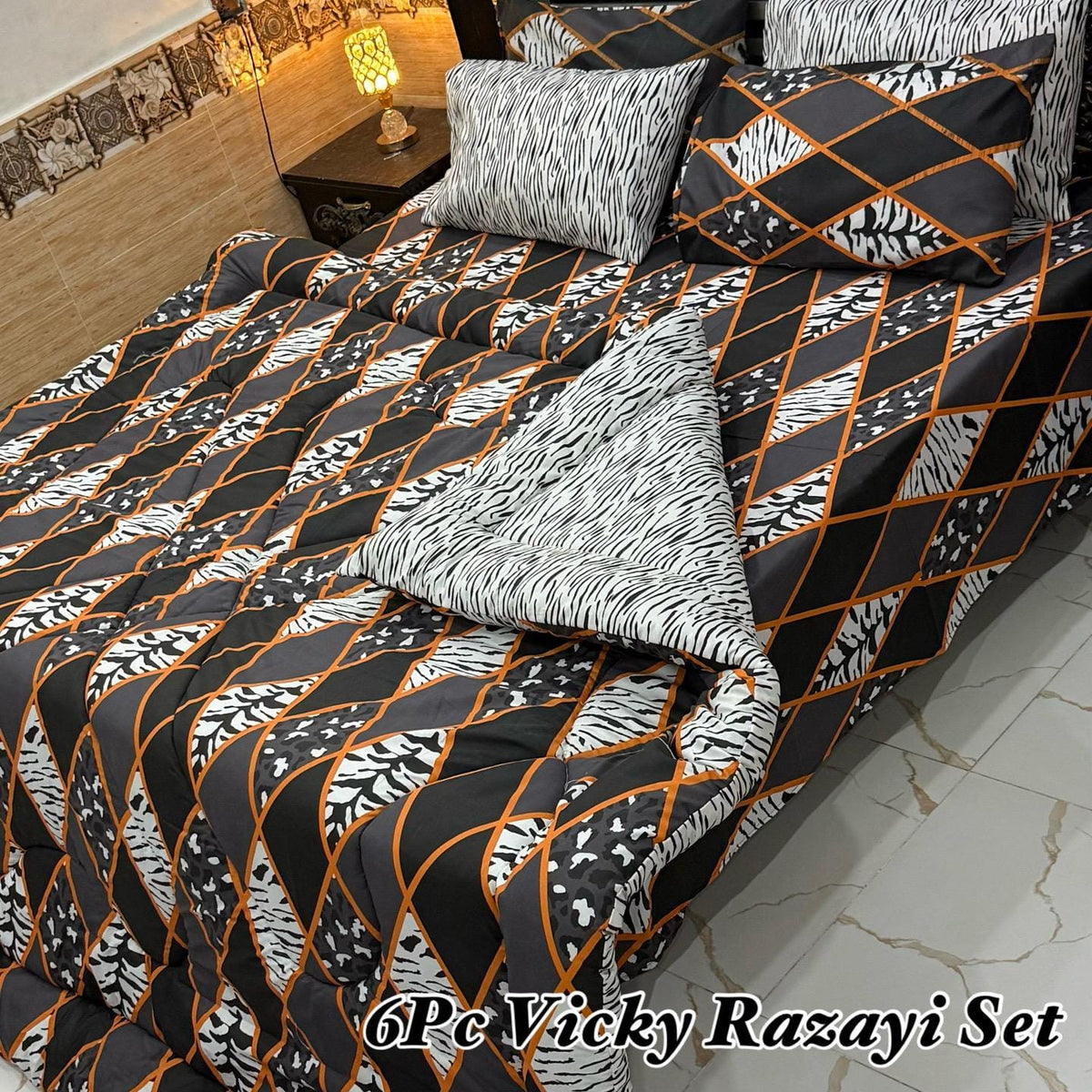 6 pcs Winter Vicky Razai Set | Winter Comforter Set (Soft Thick Comforter)