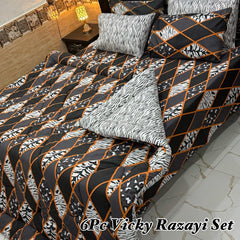 6 pcs Winter Vicky Razai Set | Winter Comforter Set (Soft Thick Comforter)