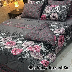 6 Pcs Vicky Razai Set Double Bed King Size-VRSD-20010