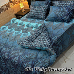 6 Pcs Vicky Razai Set Double Bed King Size-VRSD-2004