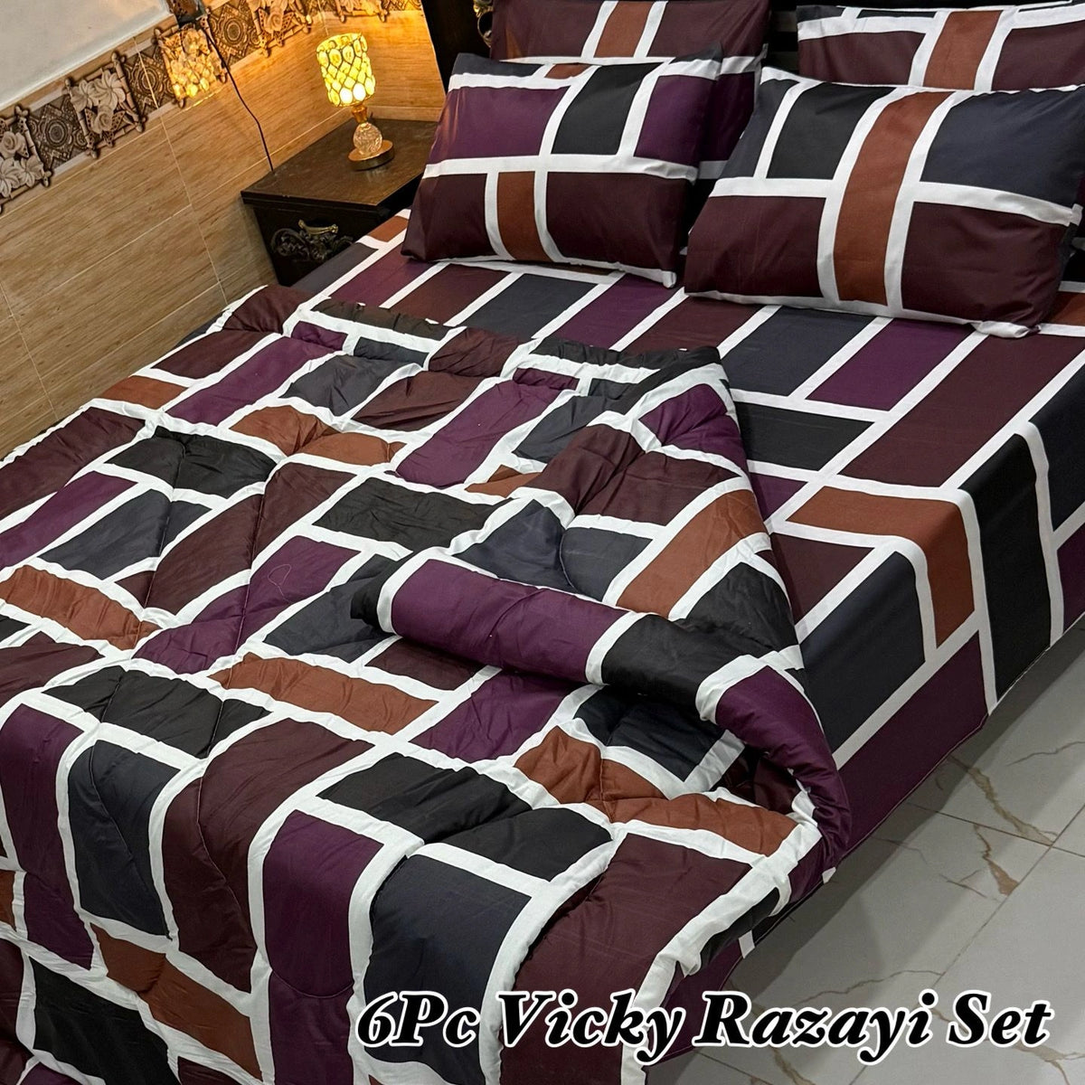Luxurious 6 PC Heavy-Filled Winter Bedding Set | Deep Sleep Comfort-VRSD-20014