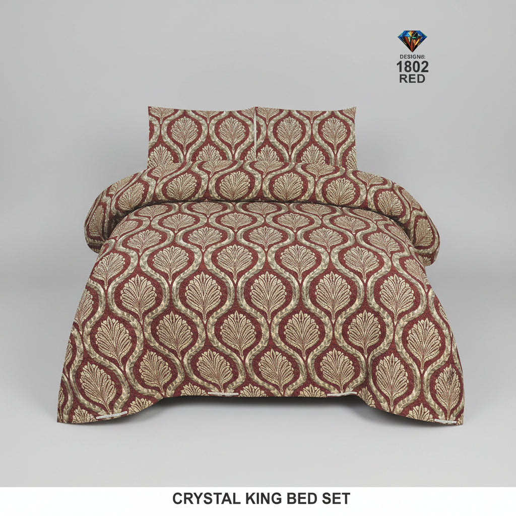 Crystal Bed Sheet-King Size-3Pcs-Design-122