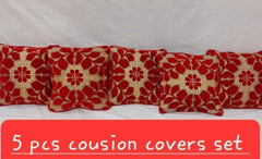 Velvet Jacquard Cushion Covers - 5pcs Set