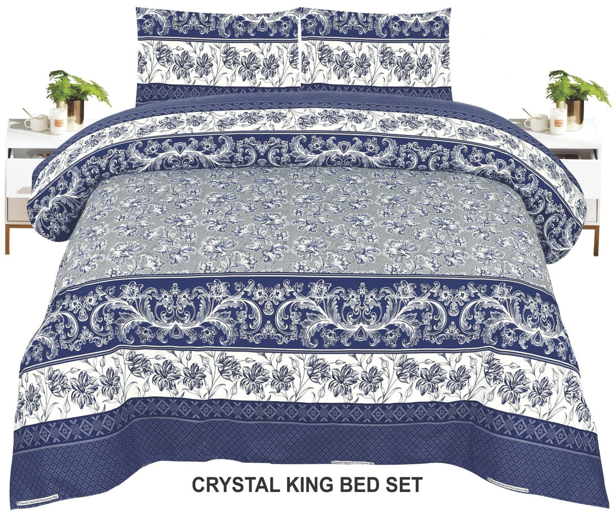 Crystal King Size Bed Sheet Set-3Pcs