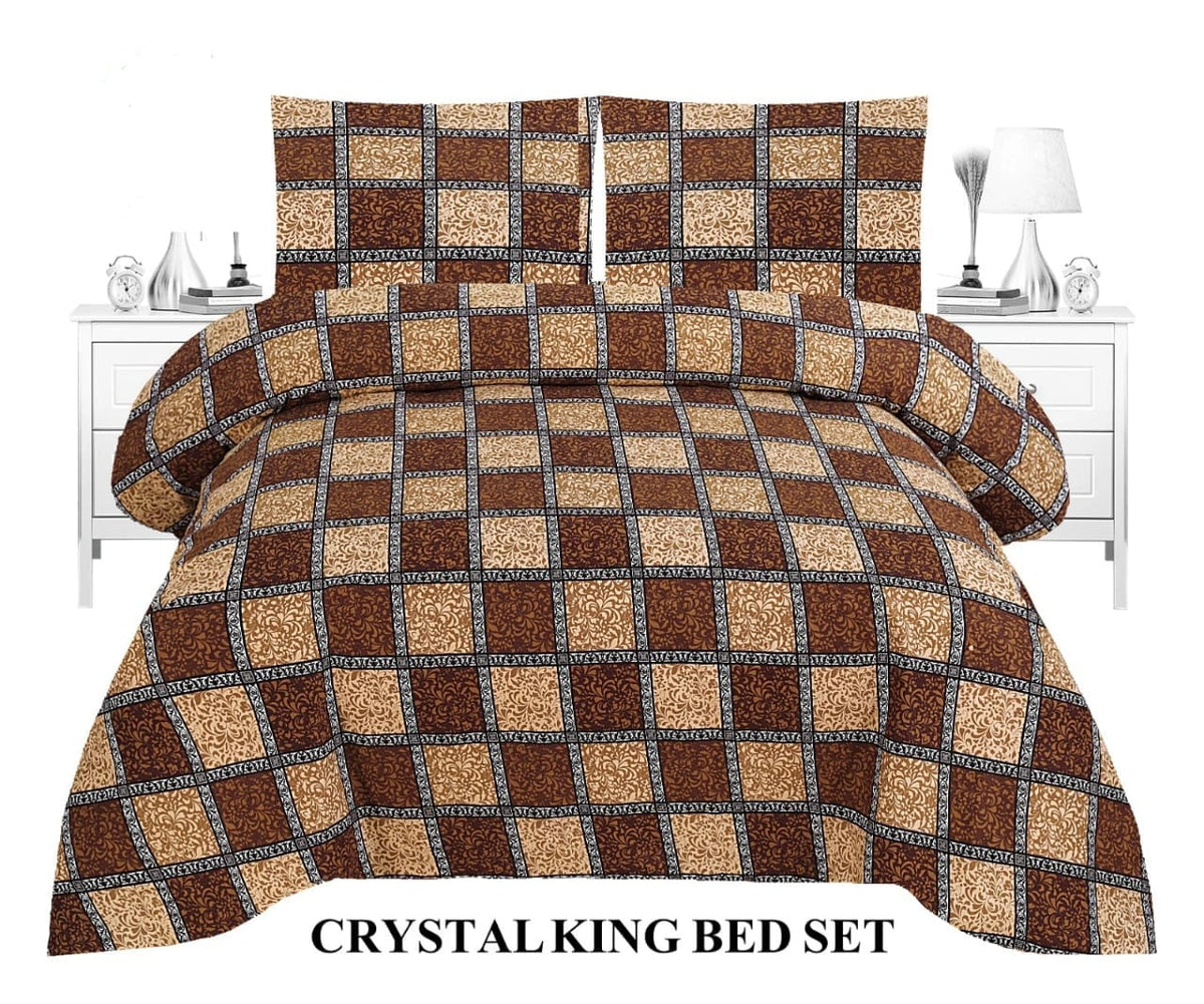 Crystal King Size Bed Sheet Set-3Pcs