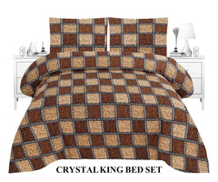 Crystal King Size Bed Sheet Set-3Pcs