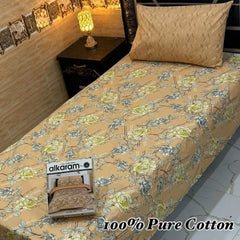 Single Bed Sheet Pair (Set) Pure Cotton-Design-4517